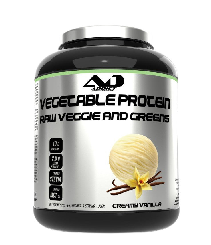 Vegetable Protein Raw Veggie and Greens, Creamy Vanilla - 2000g - Addict Sport Nutrition