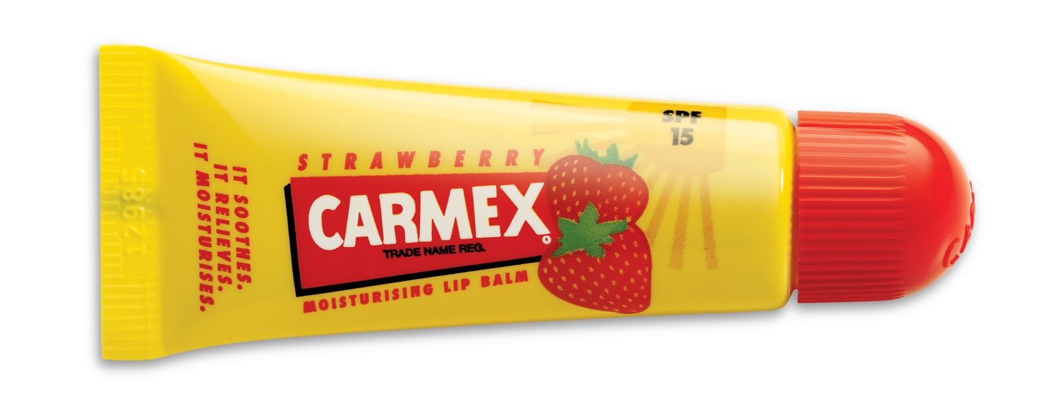 Carmex apsauginė lūpų balzamo tūbelė, braškių, 10g | Vaistine1.lt