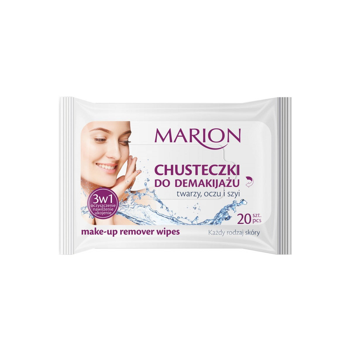 Marion Makeup Remover Wipes for face, eyes, and neck for all skin types 1 pack - 20 pieces | Vaistine1.lt