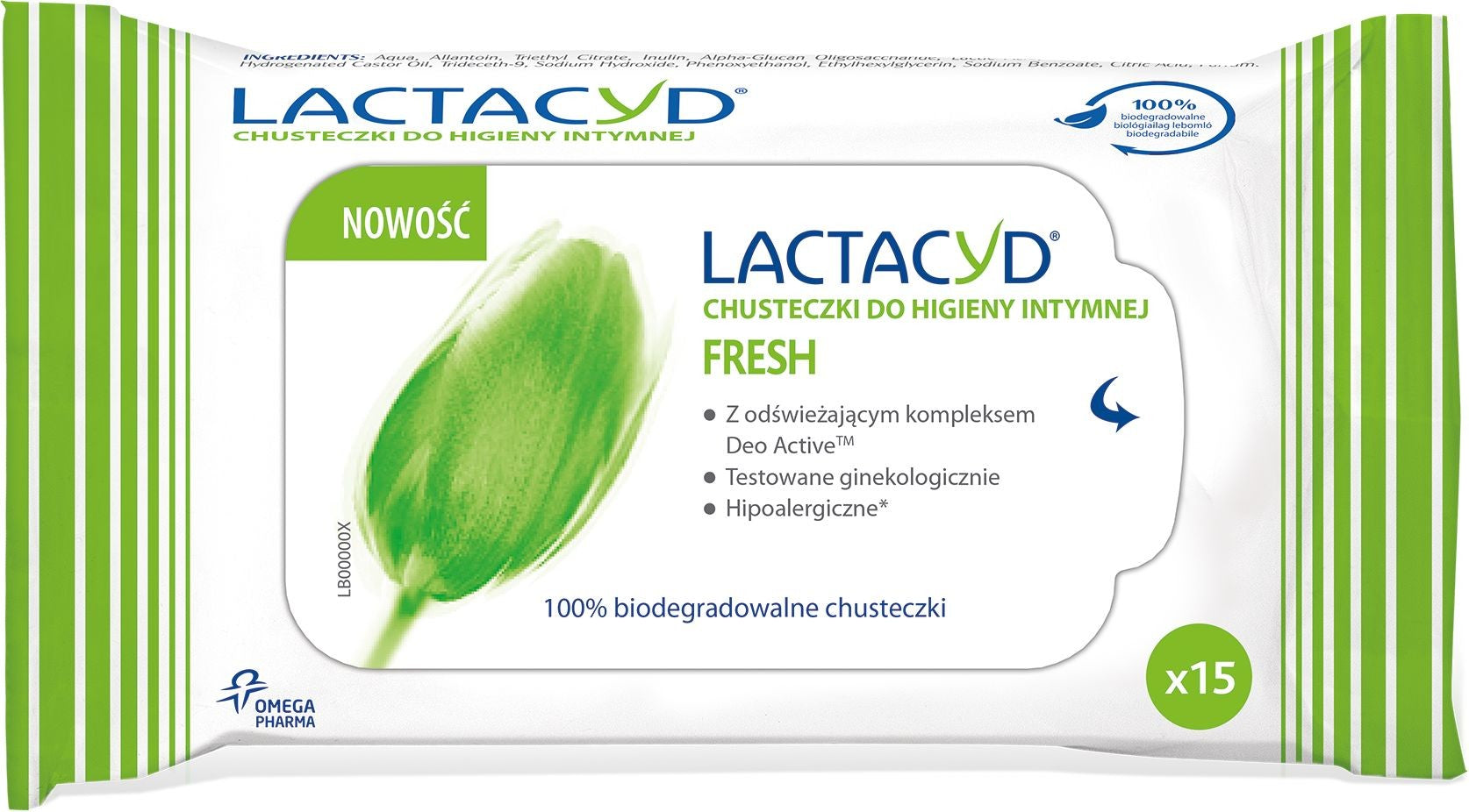 Lactacyd Fresh Intimate Hygiene Wipes 1 pack - 15 pieces | Vaistine1.lt