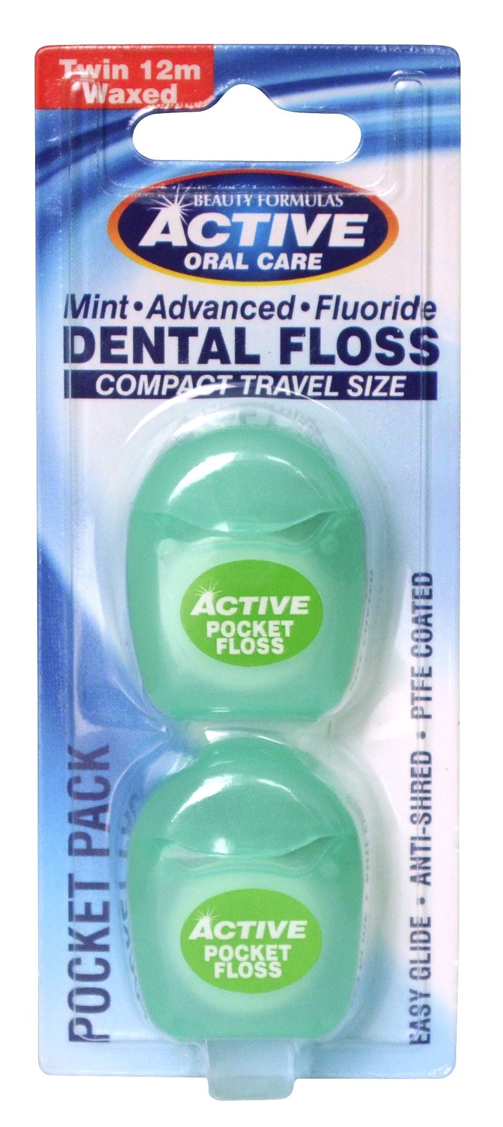 Beauty Formulas Active Oral Care Dental Floss Travel Size 2 x 12m | Vaistine1.lt