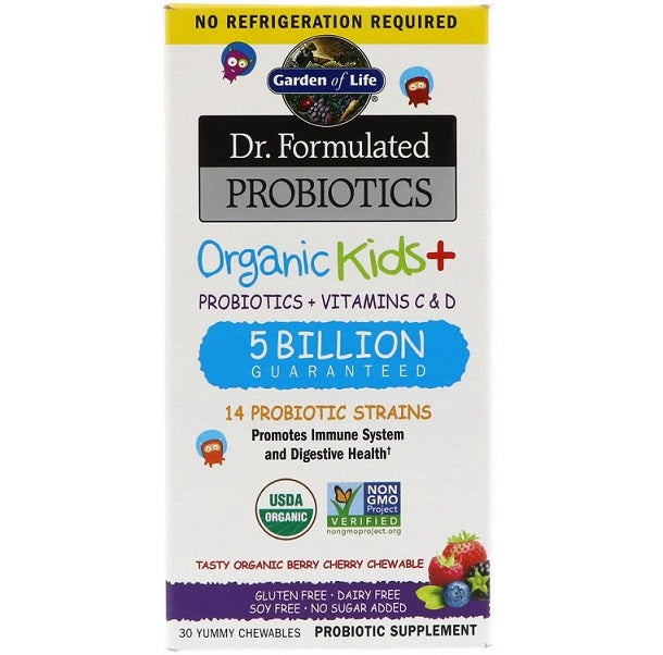 Dr. Formulated Probiotics Kids+, Berry Cherry - 30 chewables - Garden of Life | Vaistine1.lt | WestPharmacy.eu