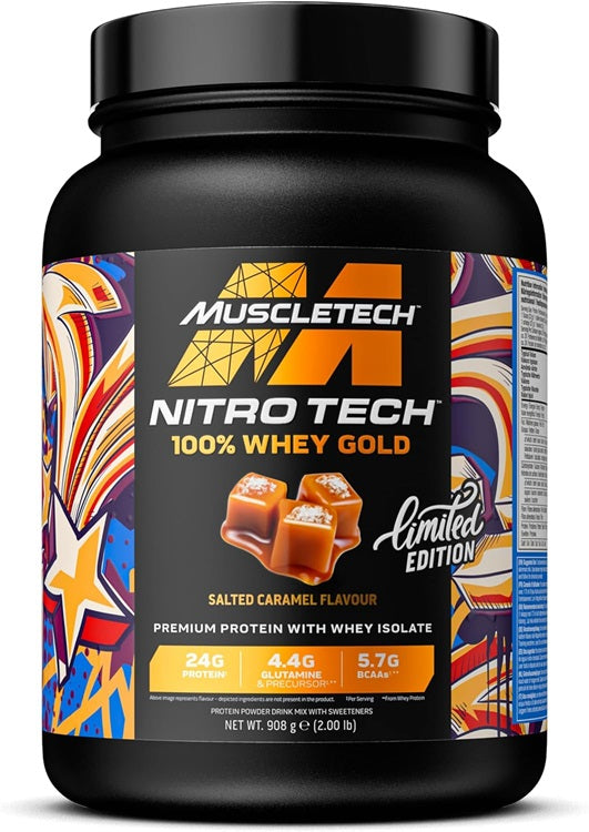 Nitro-Tech 100% Whey Gold, Salted Caramel - 908g - MuscleTech