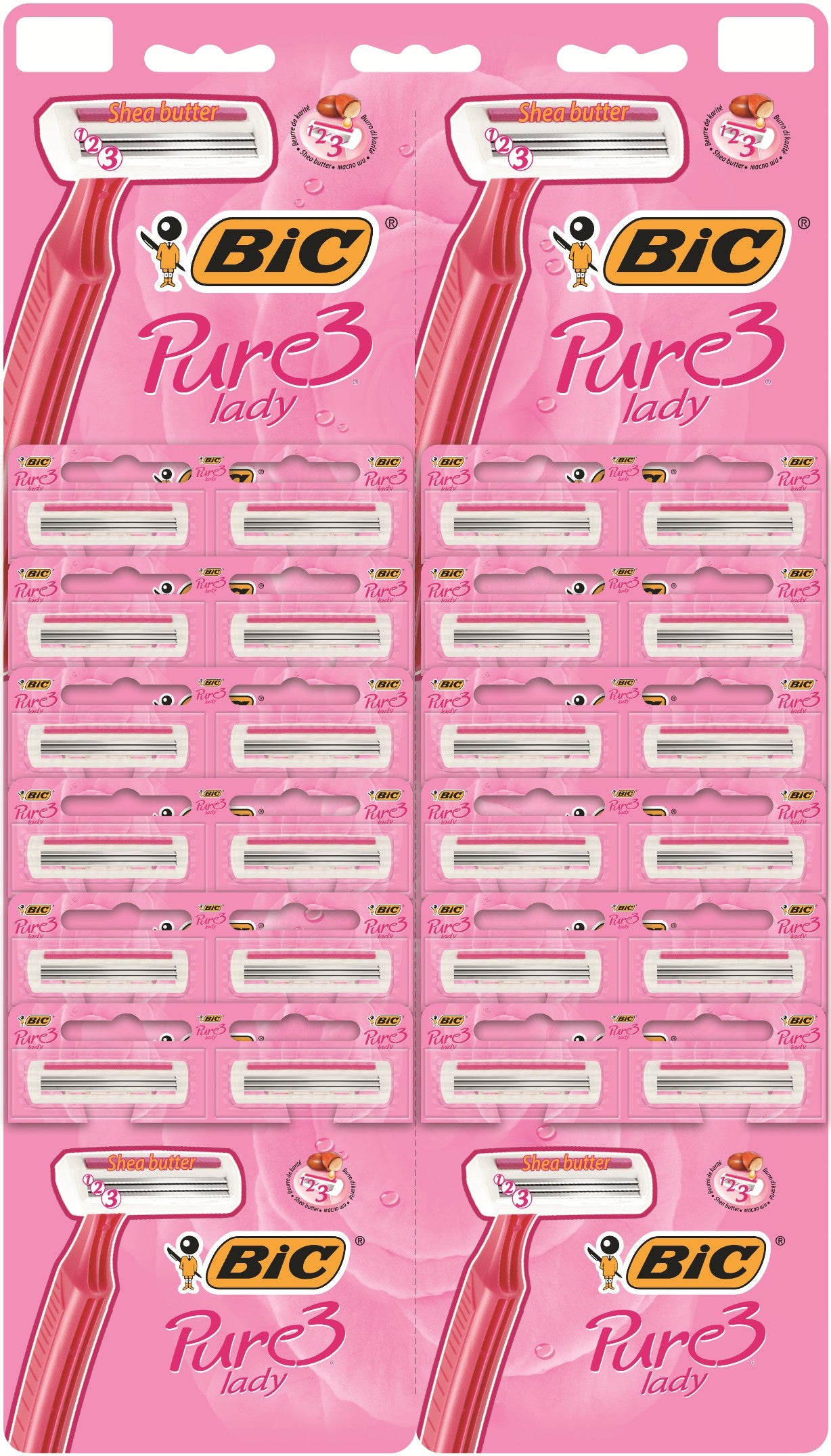 Bic Pure 3 Lady pink razor - card of 24 pcs | Vaistine1.lt