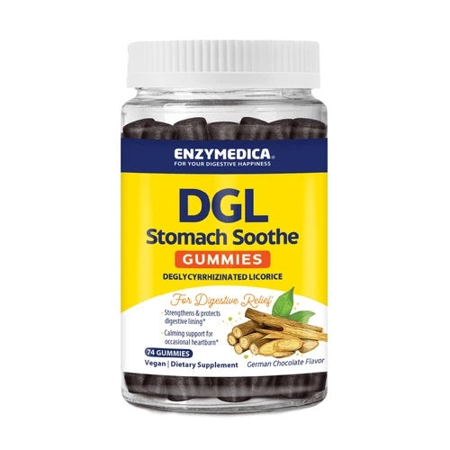 DGL Stomach Soothe Gummies, German Chocolate - 74 gummies - Enzymedica | Vaistine1.lt | WestPharmacy.eu