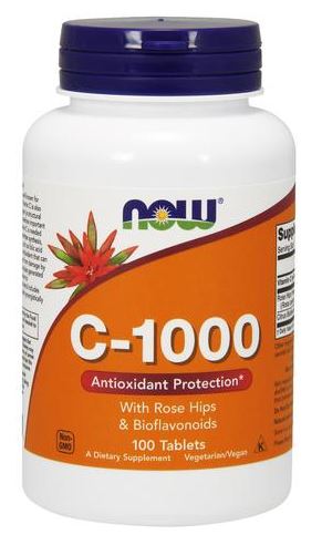 Vitamin C-1000 with Rose Hips & Bioflavonoids - 100 tablets - NOW Foods | Vaistine1.lt | WestPharmacy.eu