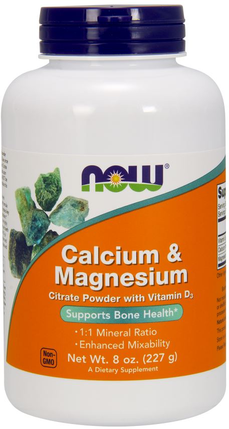Calcium & Magnesium, Citrate Powder with Vitamin D3 - 227g - NOW Foods | Vaistine1.lt | WestPharmacy.eu