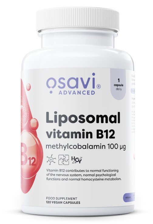 Liposomal Vitamin B12, Methylcobalamin 100mcg - 120 vegan caps - Osavi