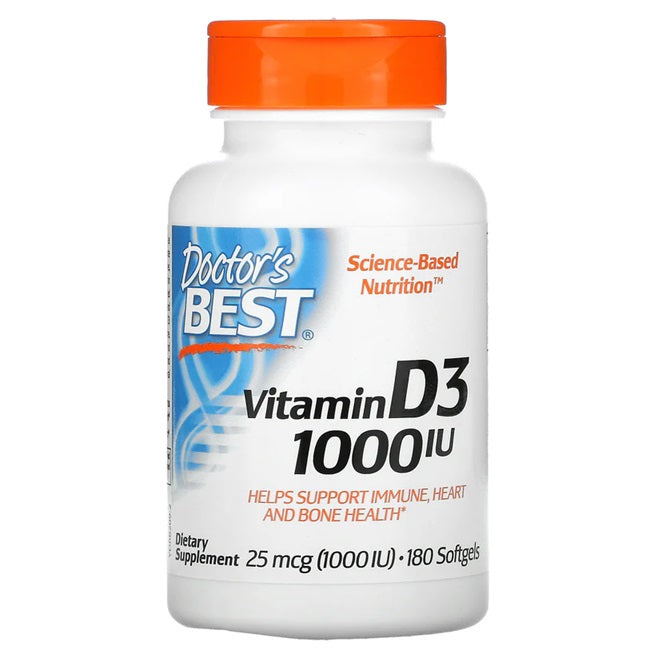 Vitamin D3, 1000 IU - 180 softgels - Doctor's Best | Vaistine1.lt | WestPharmacy.eu