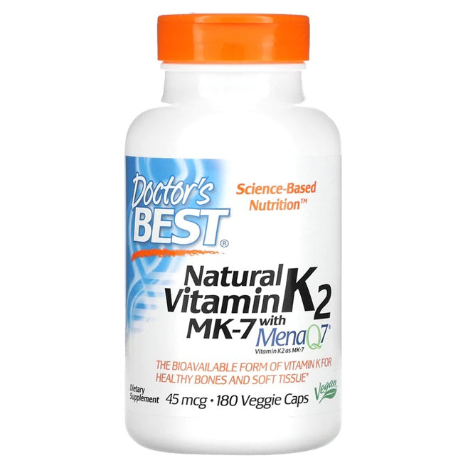 Natural Vitamin K2 MK7 with MenaQ7, 45mcg - 180 vcaps - Doctor's Best | Vaistine1.lt | WestPharmacy.eu