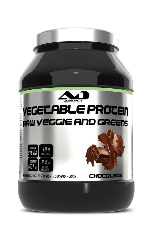 Vegetable Protein Raw Veggie and Greens, Chocolate - 750g - Addict Sport Nutrition