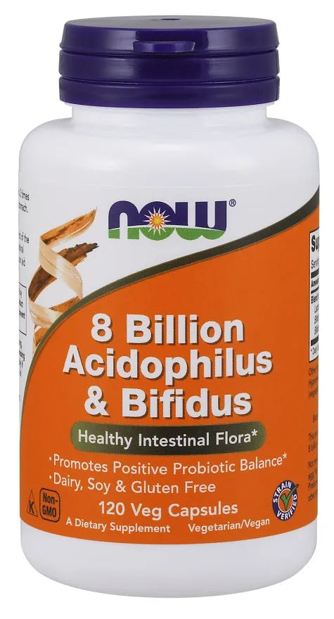 8 Billion Acidophilus & Bifidus - 120 vcaps - NOW Foods - Papildai