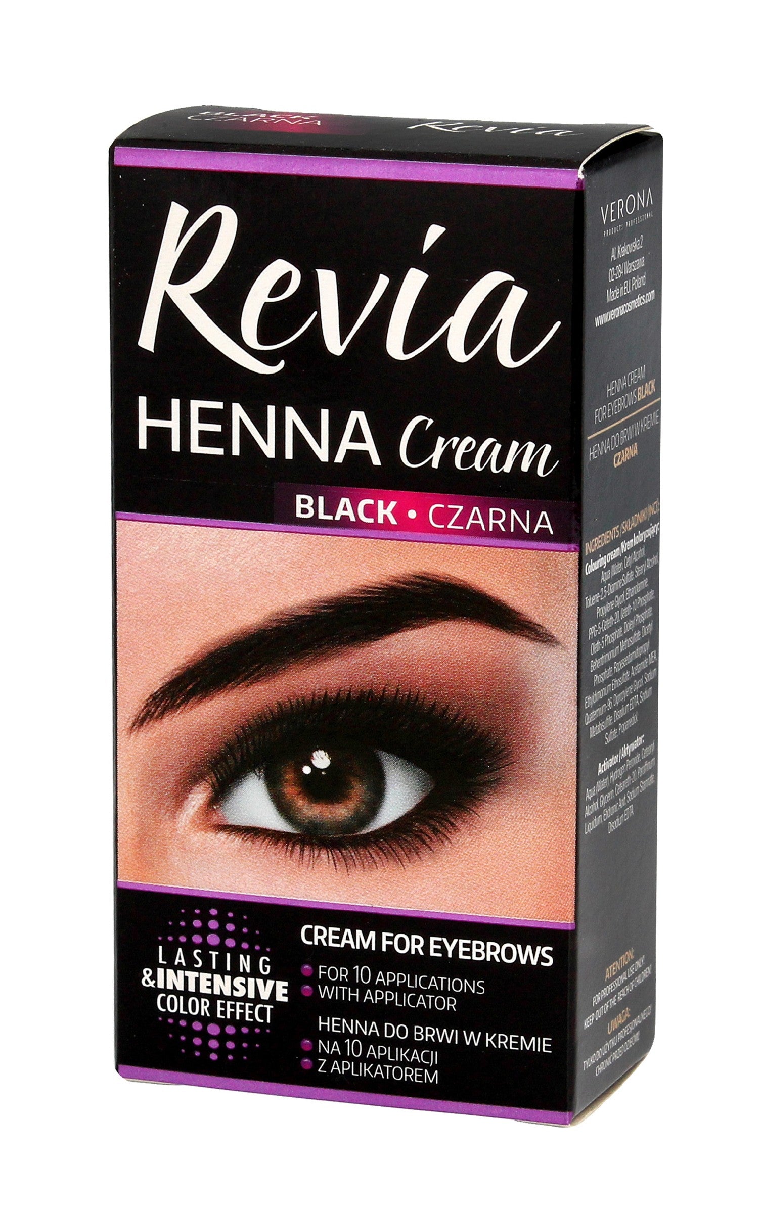 Verona Revia Cream Eyebrow Henna Black 15ml | Vaistine1.lt