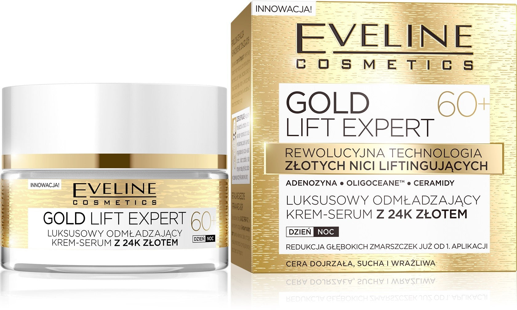 Eveline Gold Lift Expert 60+ Rejuvenating Day and Night Cream-Serum 50ml | Vaistine1.lt