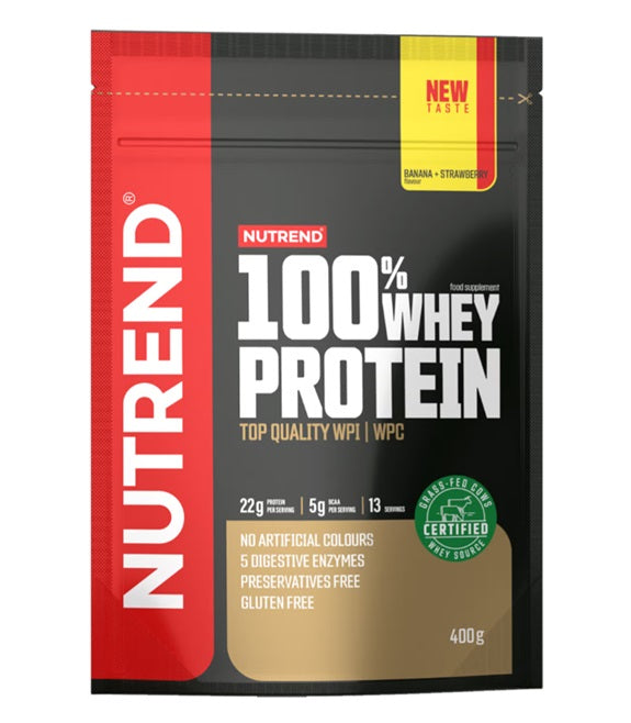 100% Whey Protein, Banana + Strawberry - 400g - Nutrend