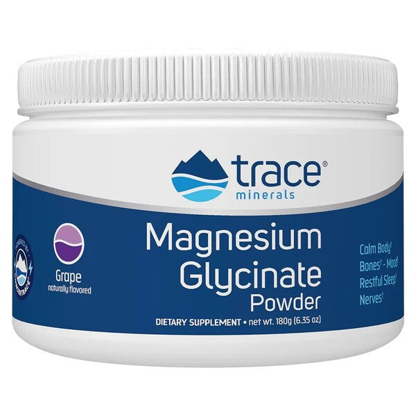 Magnesium Glycinate Powder, Grape - 180g - Trace Minerals | Vaistine1.lt | WestPharmacy.eu