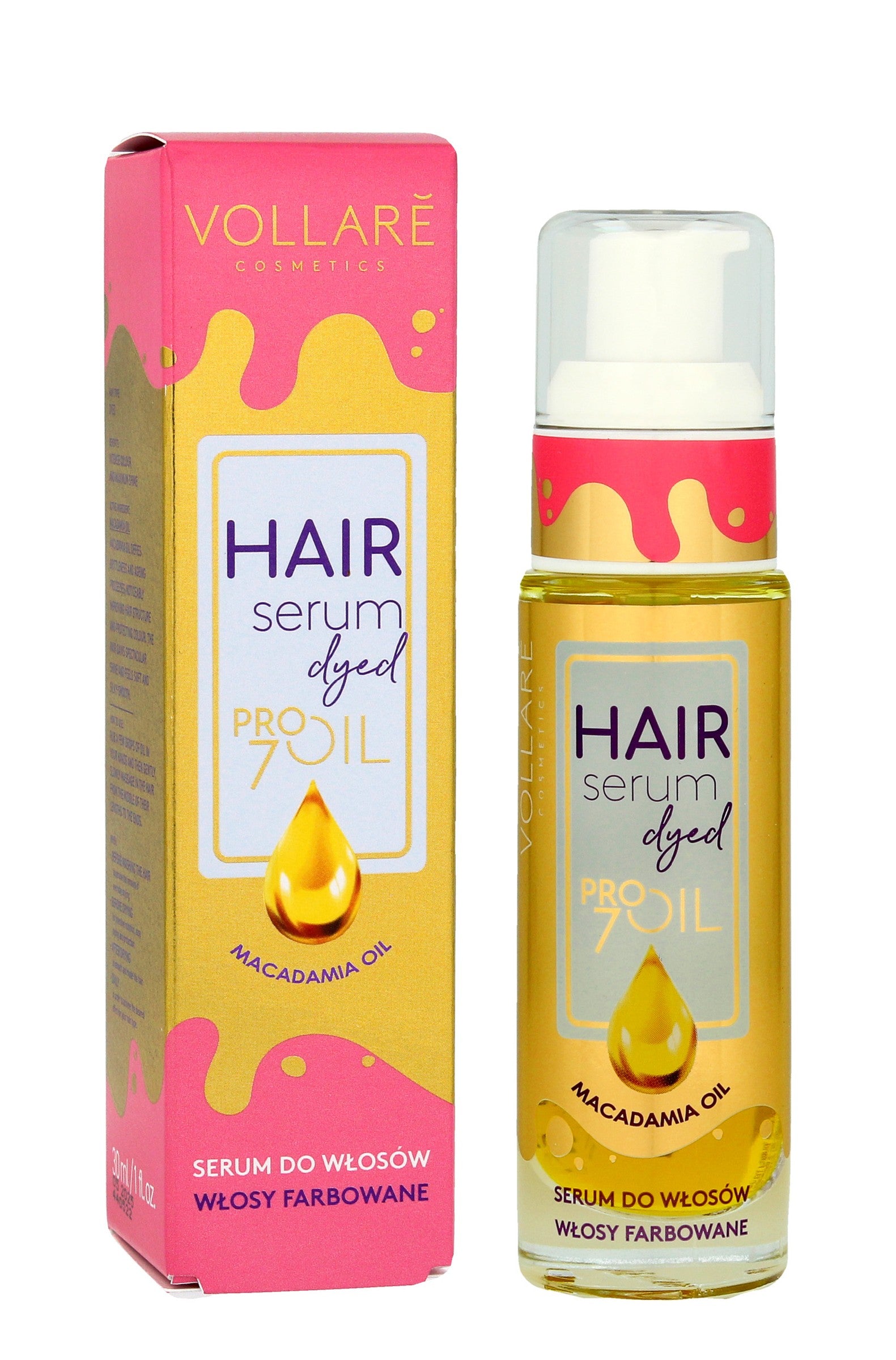 Vollare Pro Oils Color & Shine Serum for colored hair Macadamia Oil 30ml | Vaistine1.lt