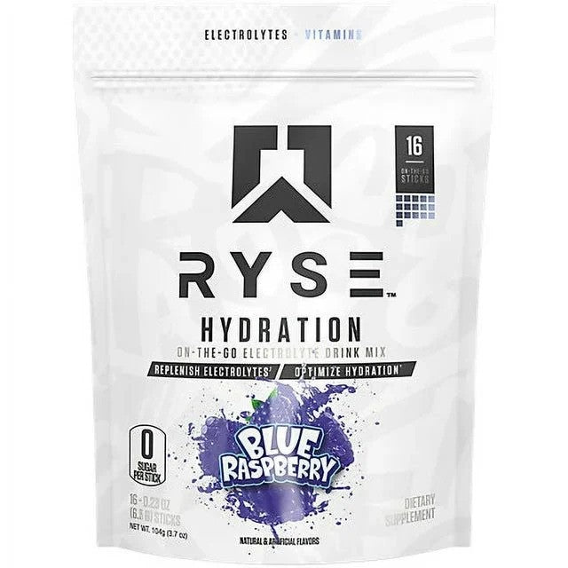 Hydration Sticks, Blue Raspberry - 16 x 6.5g  - RYSE