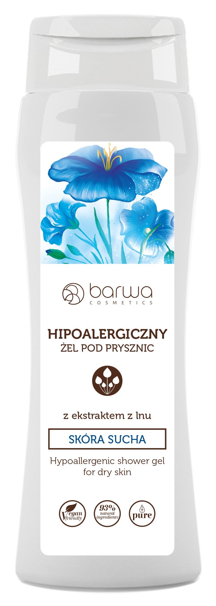 BARWA Hypoallergenic Shower Gel with Flax extract - dry skin 400ml  - Vaistine1.lt | WestPharmacy.eu