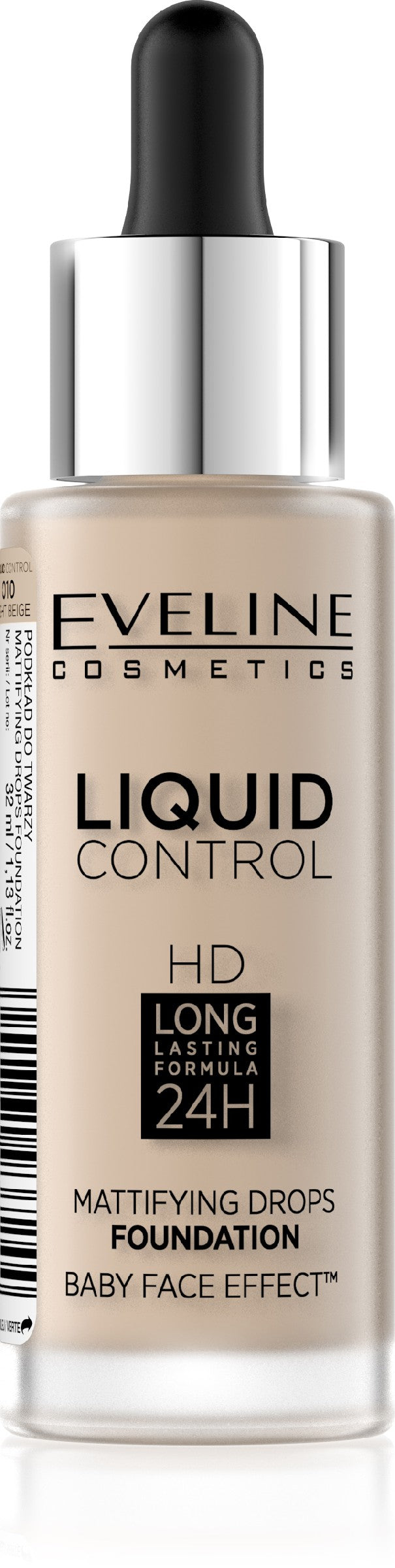 Eveline Liquid Control HD Foundation with dropper no. 010 Light Beige 32ml | Vaistine1.lt