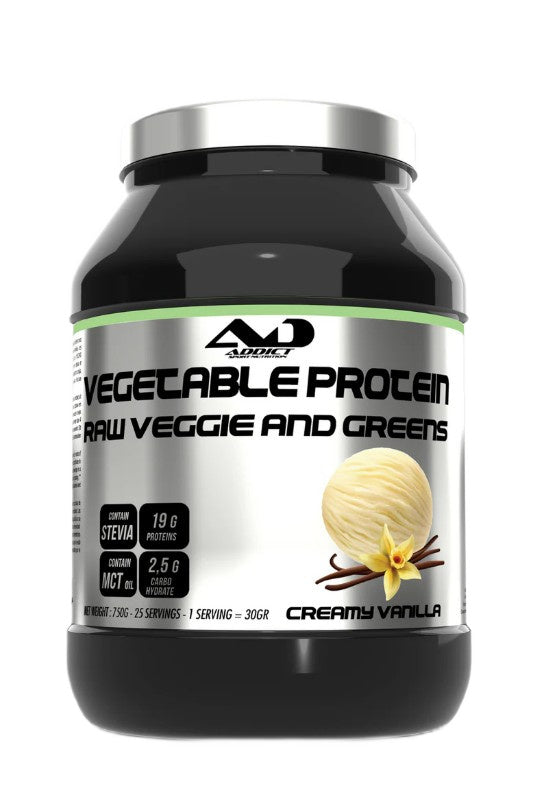 Vegetable Protein Raw Veggie and Greens, Creamy Vanilla - 750g - Addict Sport Nutrition