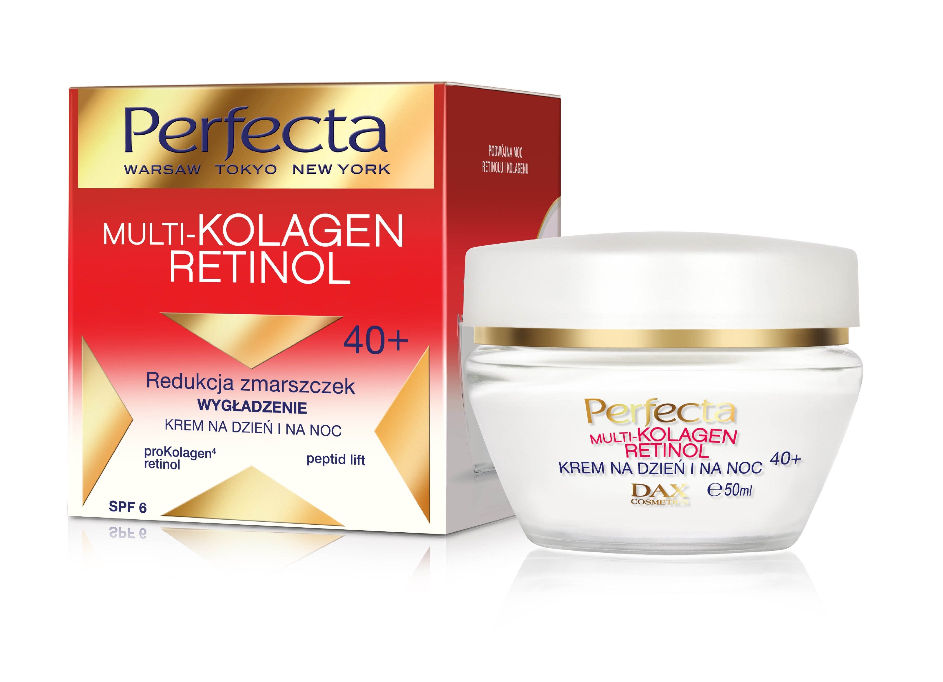 Perfecta Multi-Collagen Retinol 40+ Wrinkle-Reducing Smoothing Cream for Day and Night 50ml | Vaistine1.lt