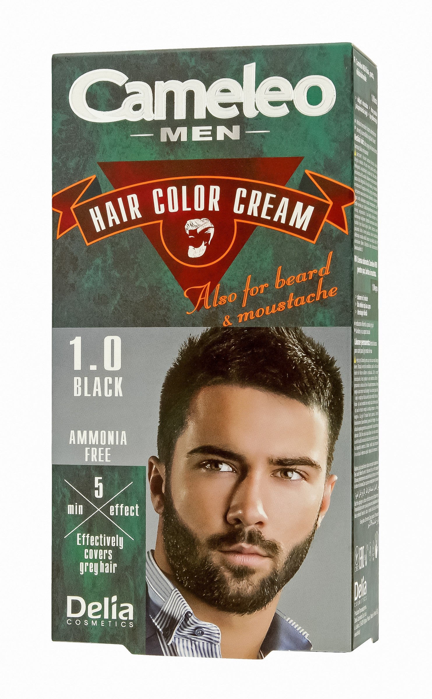 Delia Cosmetics Cameleo Men Coloring Cream for Hair, Beard and Moustache No. 1.0 Black 1pc. | Vaistine1.lt