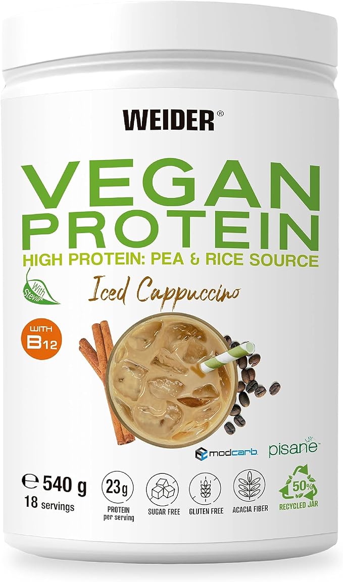 Vegan Protein, Iced Cappuccino - 540g - Weider