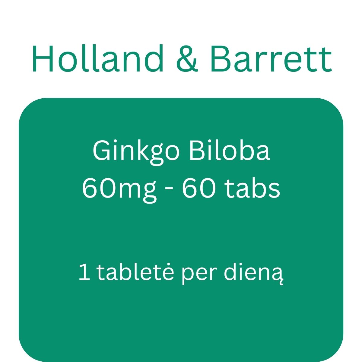 Ginkgo Biloba, 60mg - 60 coated tablets - Holland & Barrett