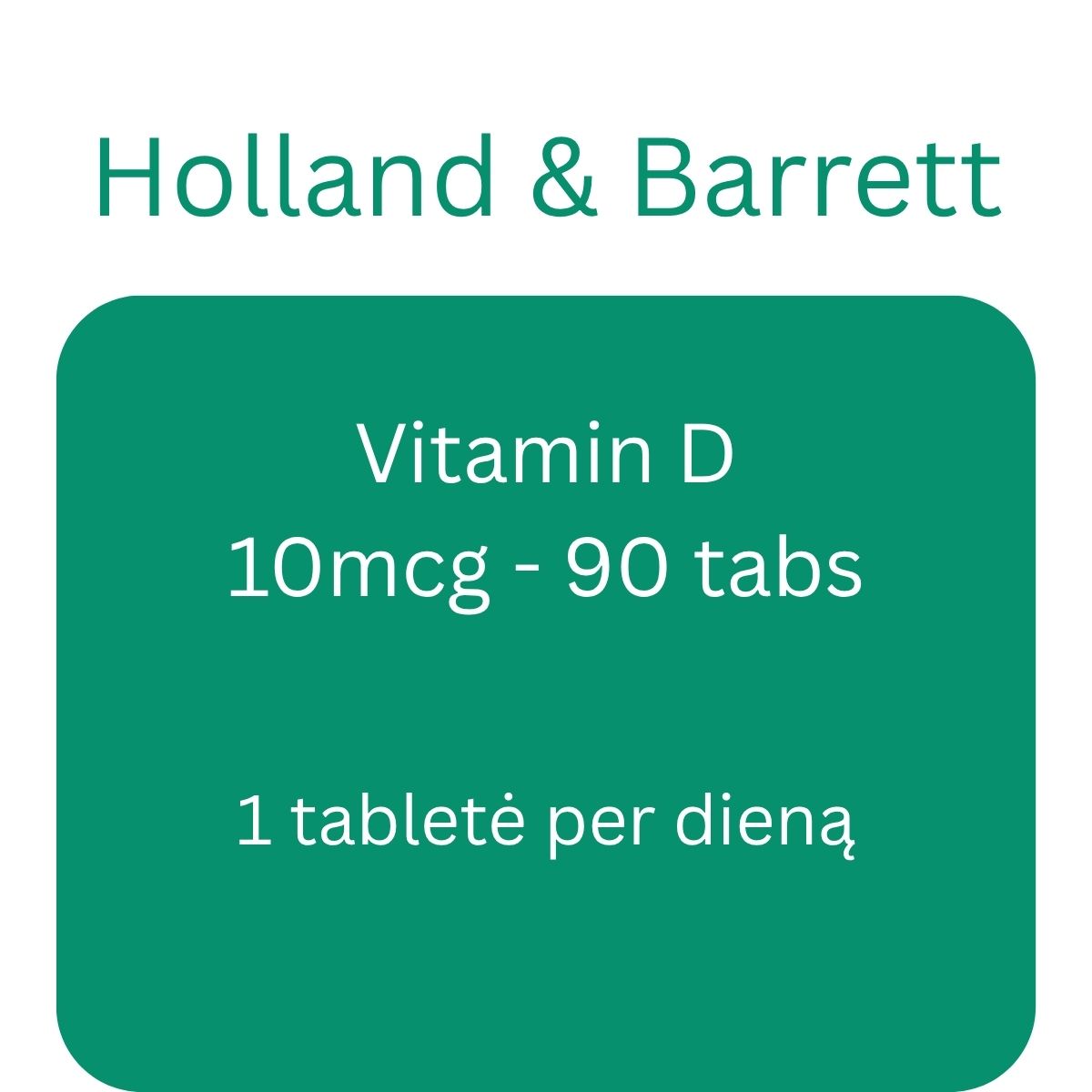 Vitamin D, 10mcg - 90 tabs - Holland & Barrett