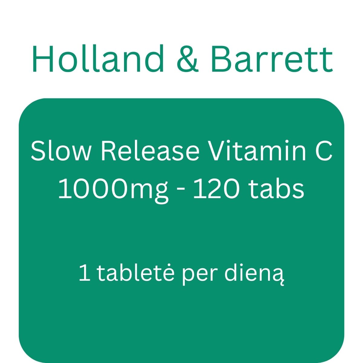 Vitamine C met langzame afgifte, 1000 mg - 120 veganistische tabletten - Holland &amp; Barrett