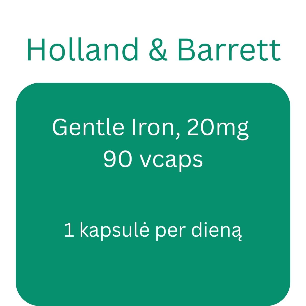 Gentle Iron, 20mg - 90 vcaps - Holland & Barrett