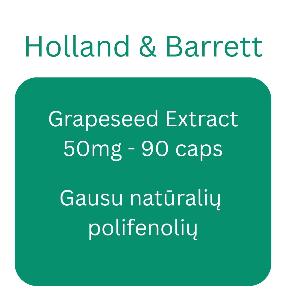 Grapeseed Extract, 50mg - 90 caps - Holland & Barrett