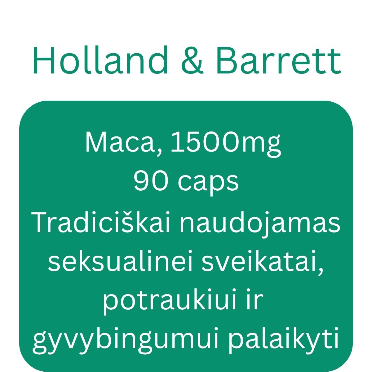 Maca, 1500mg - 90 caps - Holland & Barrett
