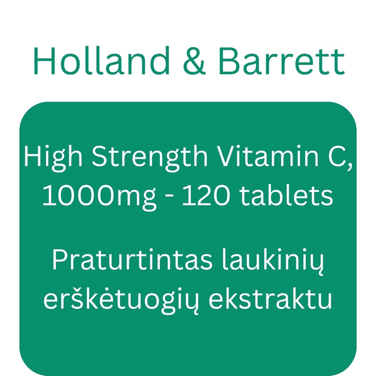 High Strength Vitamin C, 1000mg - 120 tablets - Holland & Barrett