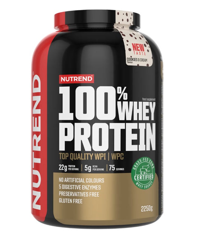 100% Whey Protein, Cookies & Cream - 2250g - Nutrend