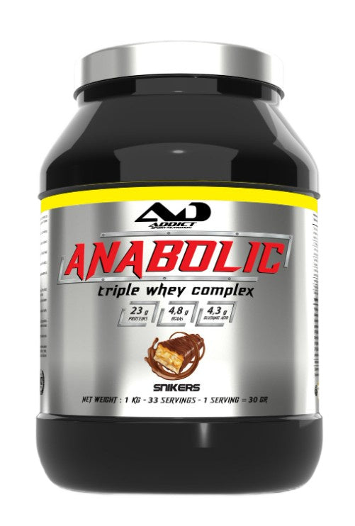 Anabolic Triple Whey Complex, Snikers - 1000g - Addict Sport Nutrition