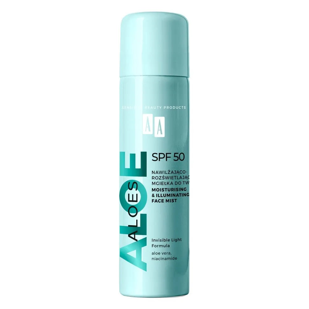AA Aloe Vera Moisturizing and Illuminating Face Mist SPF50 100 ml - Kosmetika