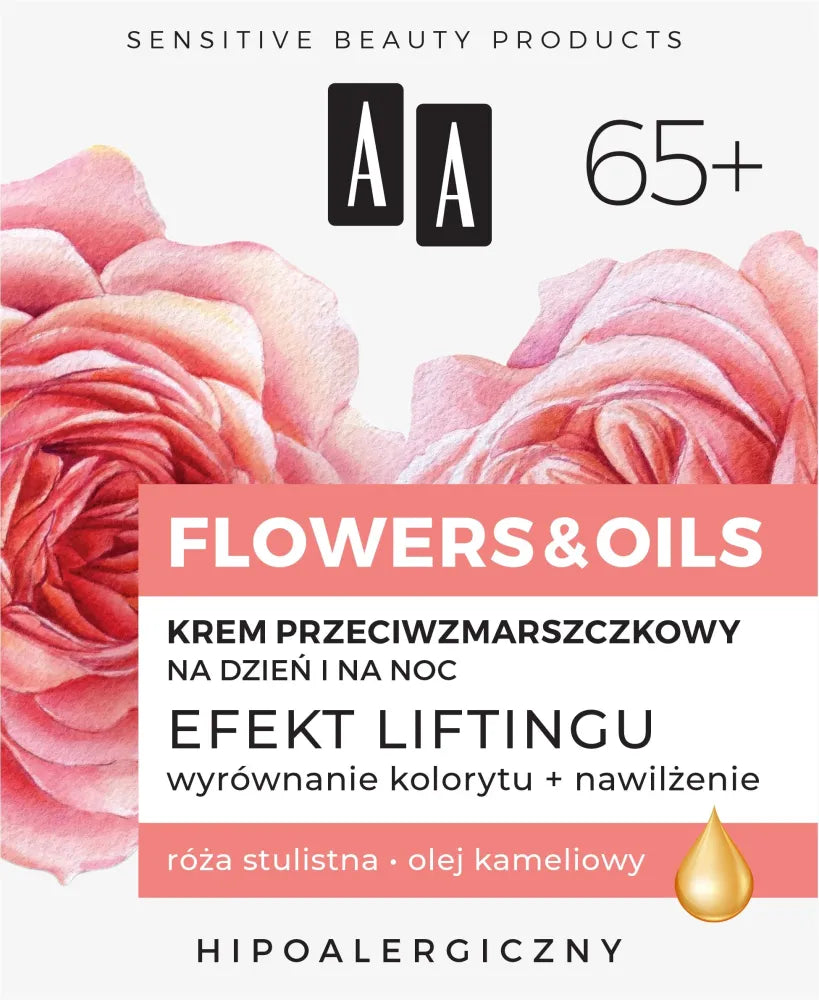 AA Flowers & Oils 65+ Kremas nuo raukšlių dienai ir nakčiai - pakeliamasis efektas 50ml - Kosmetika