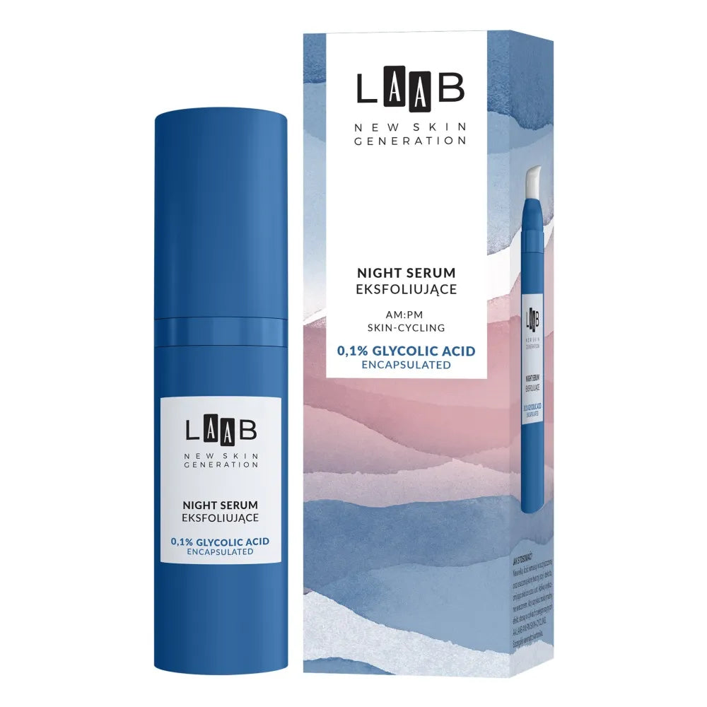 AA LAAB Night Exfoliating face serum - 0.1% Glycolic Acid encapsulated 30 ml - Kosmetika