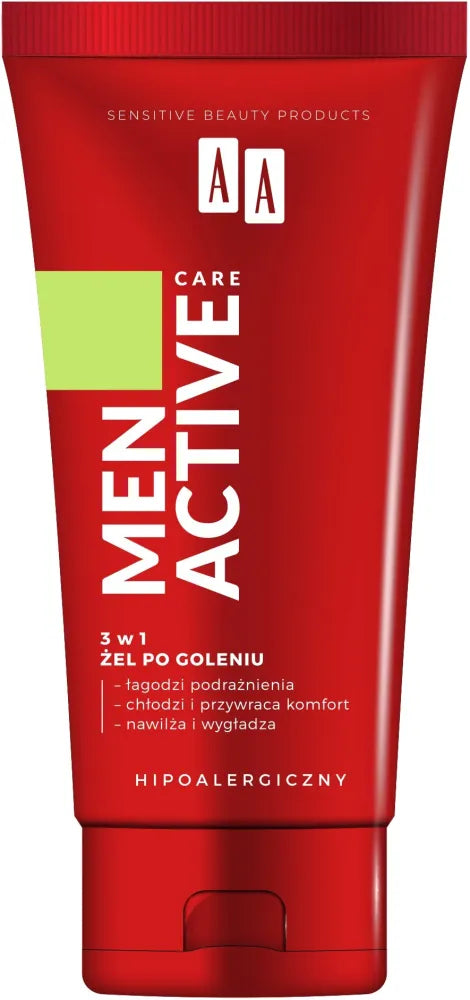 AA Men Active Care 3-in-1 Aftershave Gel 100ml po skutimosi gelis - Kosmetika