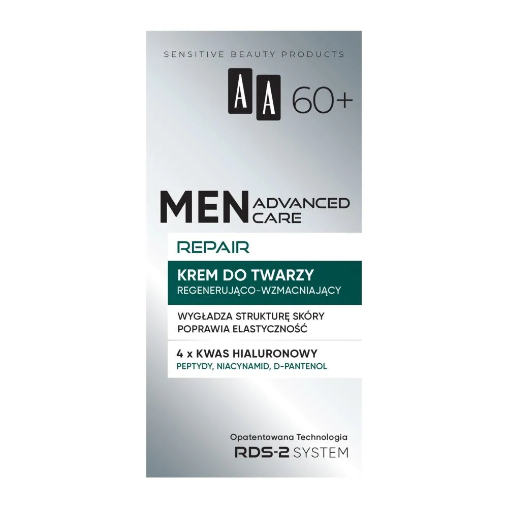 AA Men Advanced Care Repair Regenerating and Strengthening Face Cream for 60+ 50 ml - Kosmetika