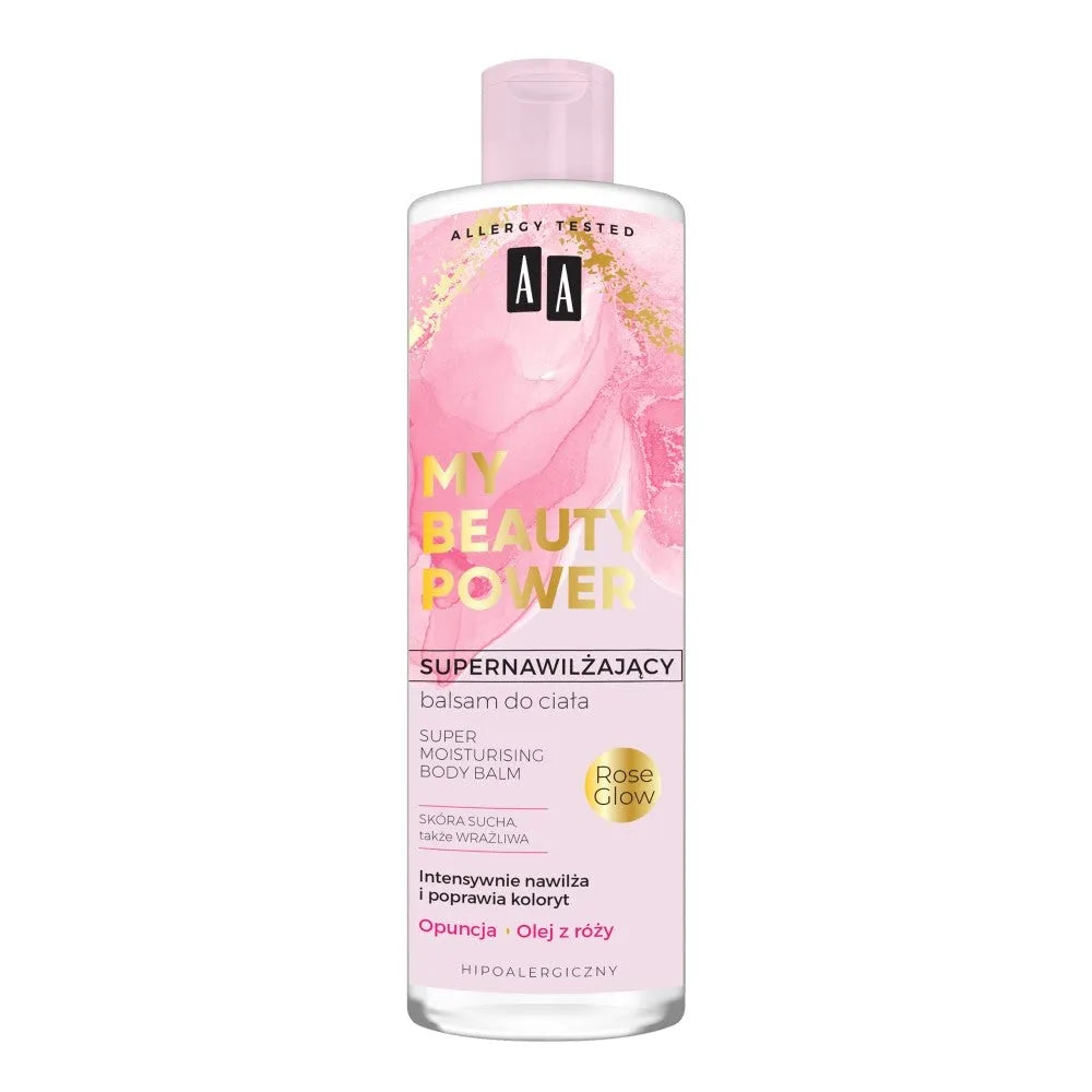 AA My Beauty Power Super Moisturizing Body Lotion Prickly Pear & Rose Oil 400ml - Kosmetika