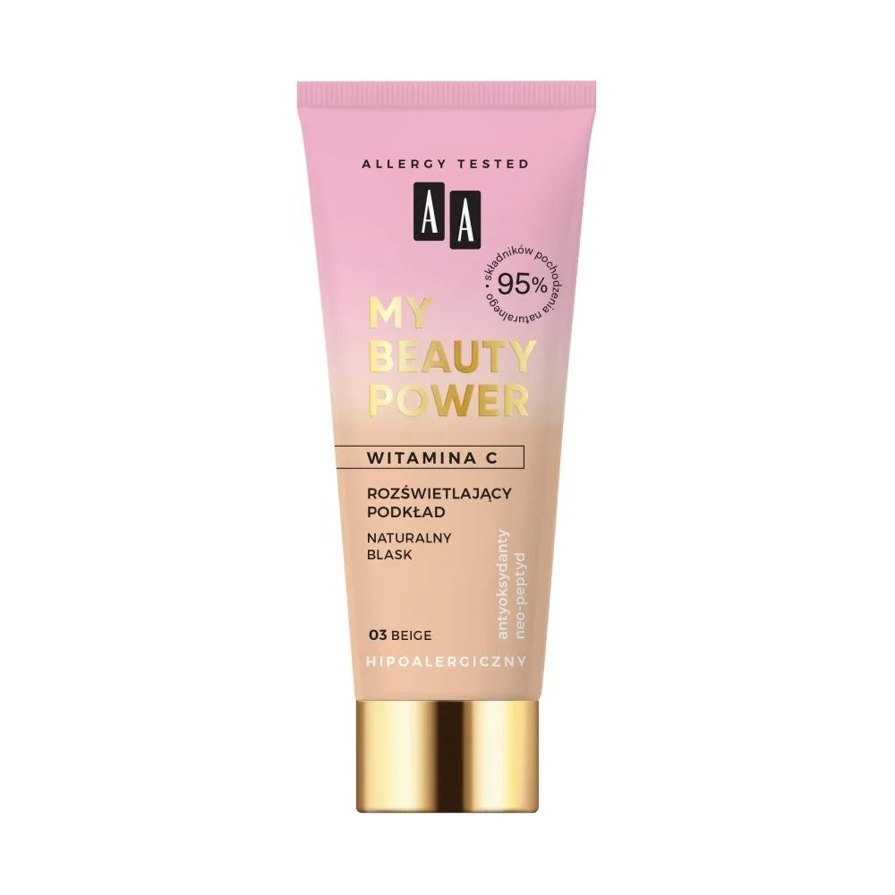 AA My Beauty Power Vitamin C Šviesinantis Pagrindas 03 Beige 30ml - Kosmetika