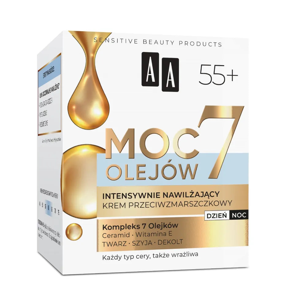 AA Power of 7 Oils 55+ Anti-Wrinkle Cream Intensely Moisturizing 50 ml - Kosmetika