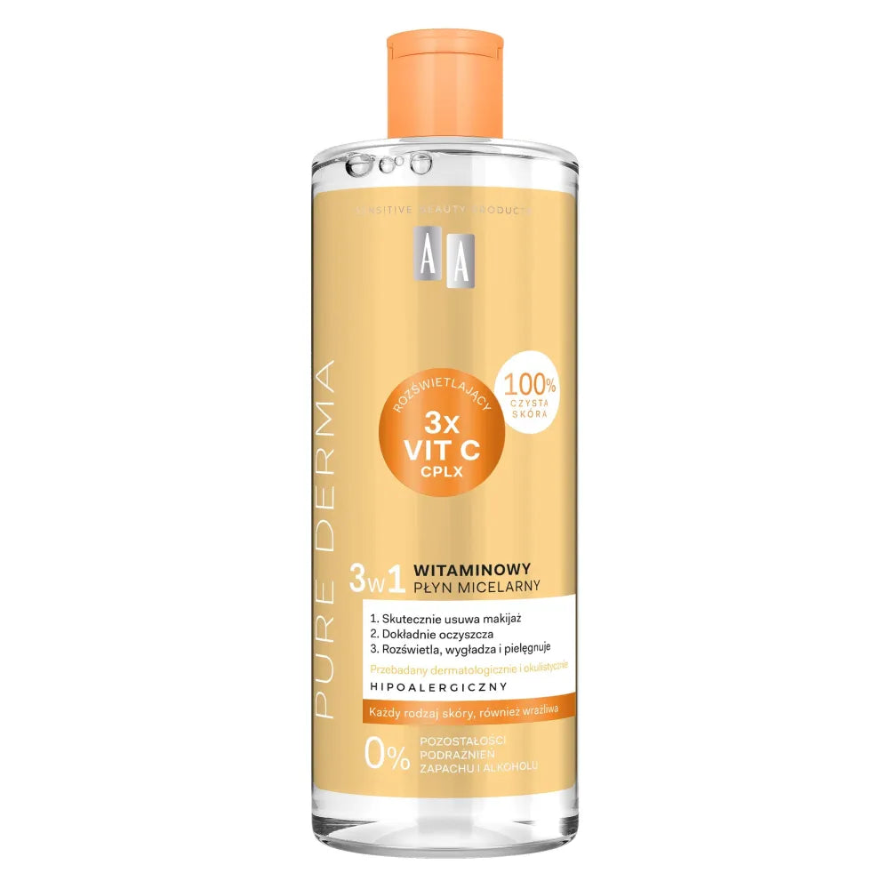 AA Pure Derma Vitamin micellar skystis 3in1 500 ml - Kosmetika
