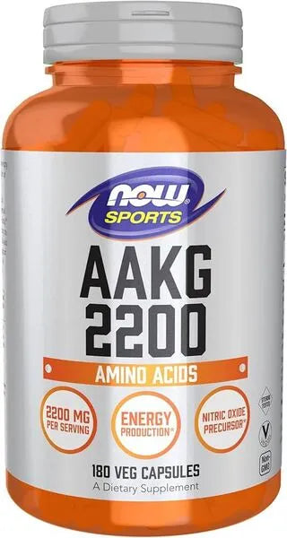 AAKG 2200 - 180 vcaps - NOW Foods - Papildai