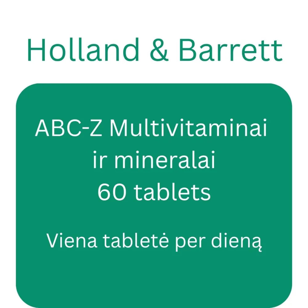 ABC-Z - Vitaminai ir mineralai - 60 tabs - Holland & Barrett - Papildai