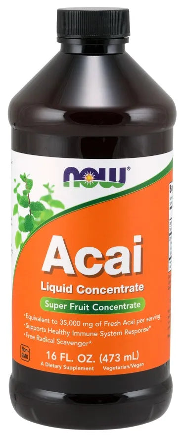 Acai Liquid Concentrate - 473 ml - NOW Foods - Papildai