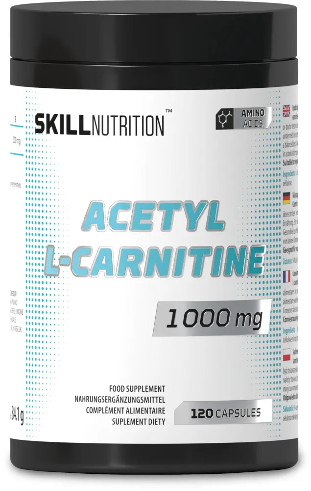 Acetyl L-Carnitine 1000mg - 120 vegan caps - Skill Nutrition - Sporto papildai